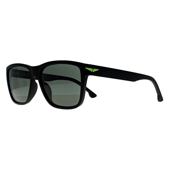 Police Rectangle Mens Matte Black Grey Green Polarized SPLB38E Tailwind 3 - Image 2