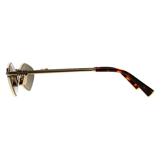 Miu Miu Oval Womens Gold Dunkelbraun MU 56ZS - Image 3
