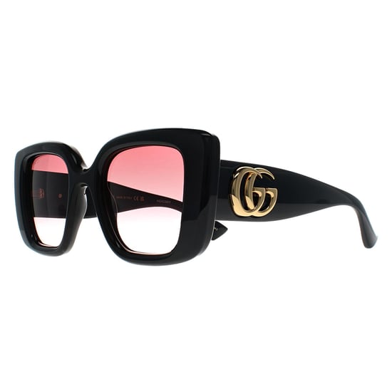 Gucci Square Womens Glänzend Schwarz Rot Farbverlauf GG1975S - Image 2