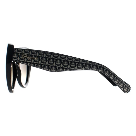 Salvatore Ferragamo Cat Eye Damen Schwarz Gancini Grau SF964S - Image 3