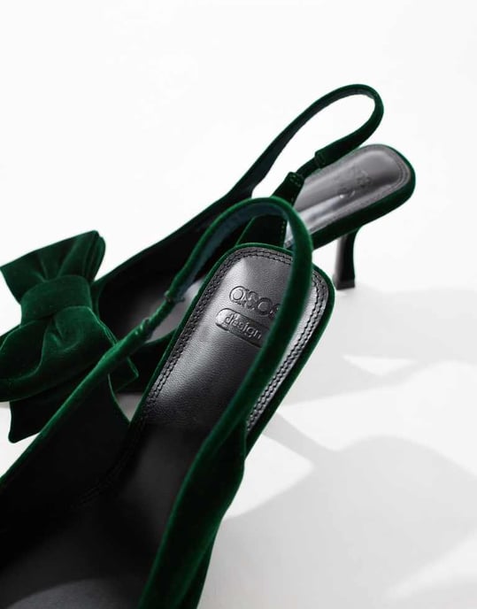 ASOS DESIGN Saffirbågdetalj medelhöga skor i grönt - Image 4