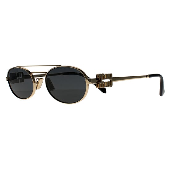 Miu Miu Oval Damen Blassgold Dunkelgrau MU 54ZS - Image 2