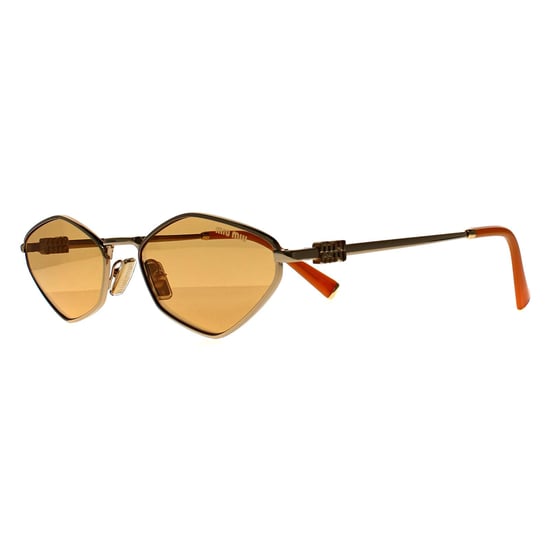 Miu Miu Oval Womens Gold Licht Orange Silber Spiegel MU 56ZS - Image 2