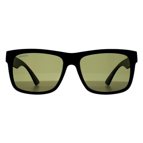 Serengeti Rectangle Herren Matt Schwarz Mineral Grün 555nm Polarisiert Positano - Image 1