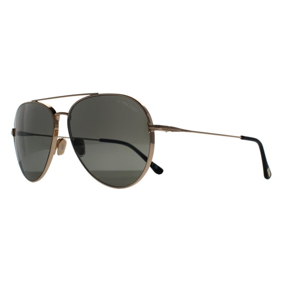 Tom Ford Aviator Unisex Glänzend Rose Gold Rauch Grau Dashel FT0996 - Image 2