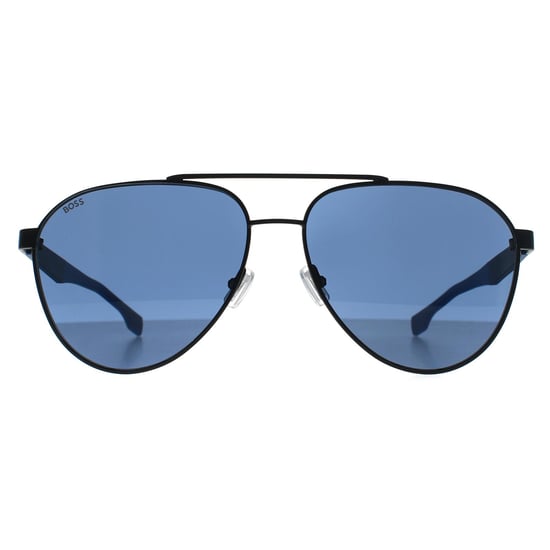 Hugo Boss Aviator Herren Matt Schwarz Blau Blau BOSS 1485/S - Image 1