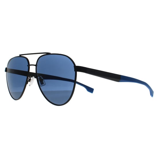 Hugo Boss Aviator Herren Matt Schwarz Blau Blau BOSS 1485/S - Image 2