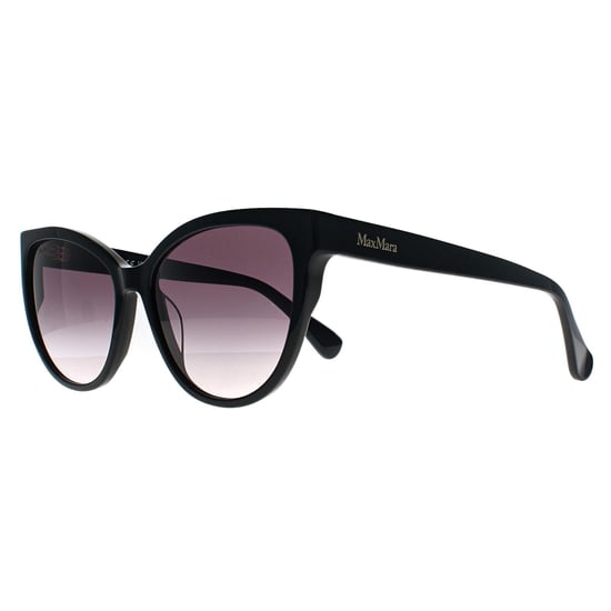 Max Mara Rund Damen Glänzend Schwarz Rauch Grau Gradient MM0058 Logo 13 - Image 2