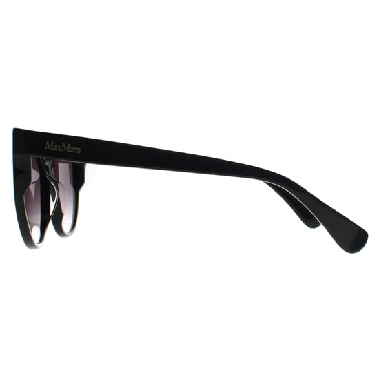 Max Mara Rund Damen Glänzend Schwarz Rauch Grau Gradient MM0058 Logo 13 - Image 3