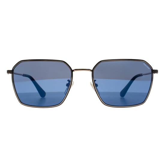 Police Square Mens Shiny Rose Gold Smoke Blue Mirror SPLL84 Octane 9 - Image 1
