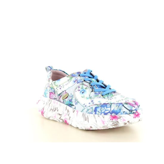Laura Vita Damen-Sneaker Sofiao 07, blau-rosa, mit Blumenmuster, aus Leder, Plateau. - Image 2