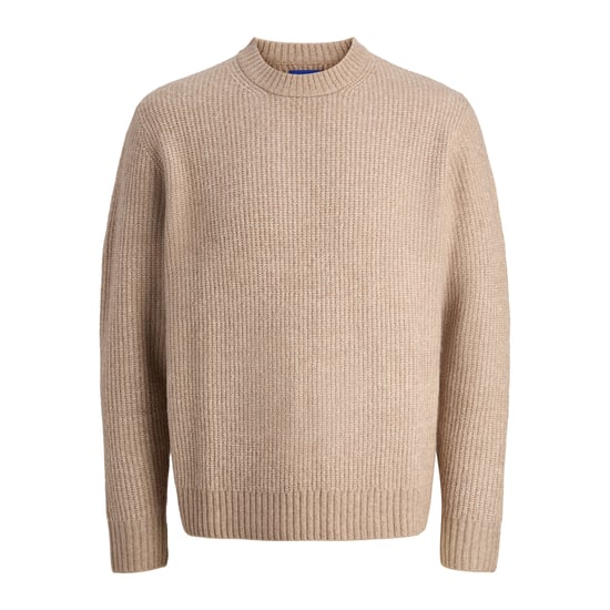 Jack & Jones Pullover York Ollie Strick Rundhals Beige - Image 1