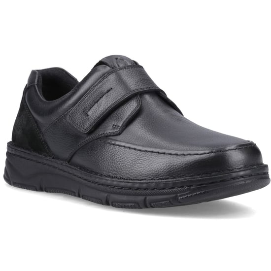 Hush Puppies Forde Leder Slipper für Herren mit Touch-Verschluss in Schwarz - Image 1