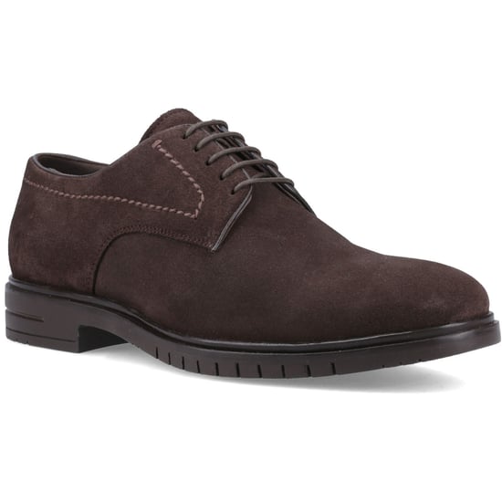 Hush Puppies Sterling Suede Leather Men's Chocolate Lace-Up Shoes - Image 1