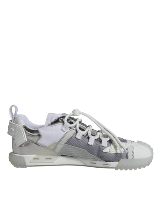 Dolce & Gabbana Weiße Silberne Low Top NS1 Sneakers Schuhe - Image 1