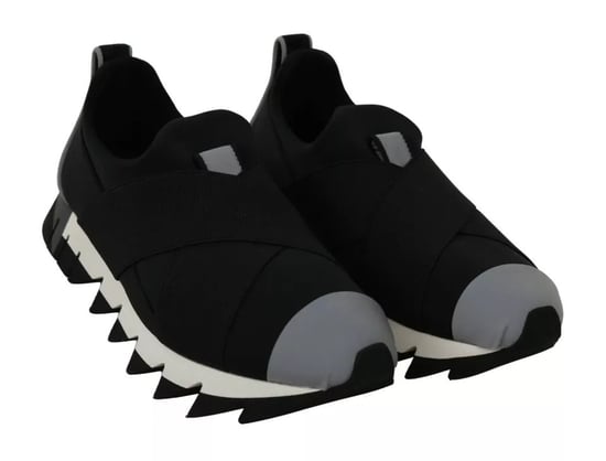 Dolce & Gabbana Black Shark Neopren Stretch Sneakers Schuhe - Image 3