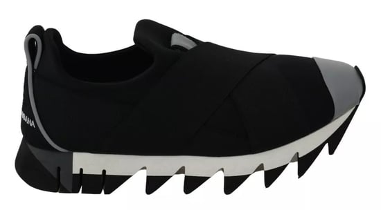 Dolce & Gabbana Black Shark Neopren Stretch Sneakers Schuhe - Image 4
