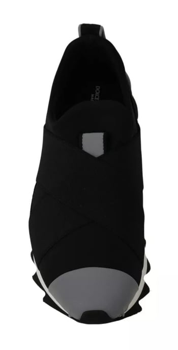 Dolce & Gabbana Black Shark Neopren Stretch Sneakers Schuhe - Image 5