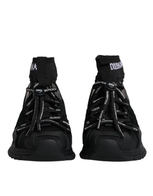 Dolce & Gabbana Schwarze Sorrento Socken Logo Sneakers Schuhe - Image 2