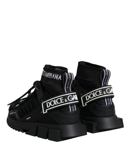 Dolce & Gabbana Schwarze Sorrento Socken Logo Sneakers Schuhe - Image 5