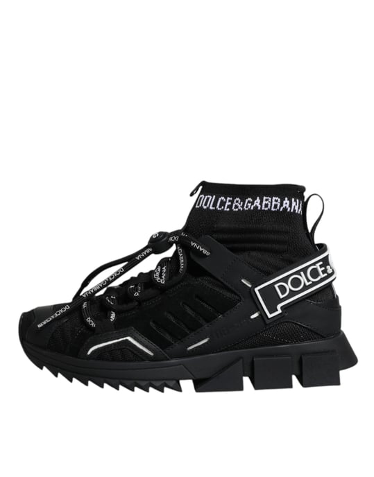 Dolce & Gabbana Schwarze Sorrento Socken Logo Sneakers Schuhe - Image 6