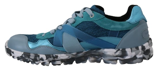 Dolce & Gabbana Blaue Graue Leder Sportschuhe Low Top - Image 6