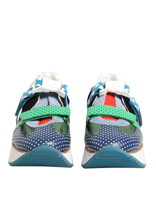 Dolce & Gabbana Mehrfarbige Leder Low-Top-Sneaker Schuhe - Image 2