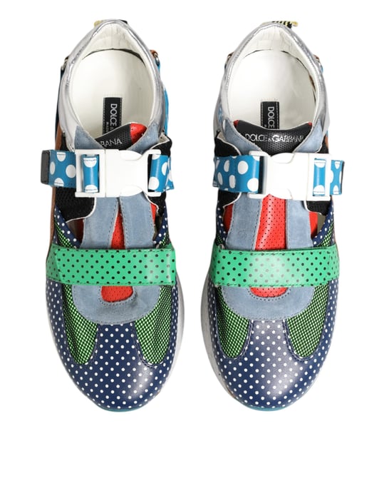 Dolce & Gabbana Mehrfarbige Leder Low-Top-Sneaker Schuhe - Image 3