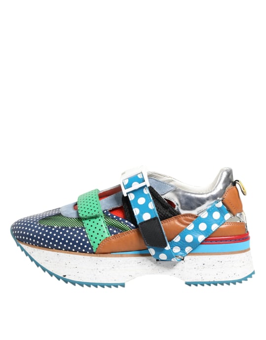 Dolce & Gabbana Mehrfarbige Leder Low-Top-Sneaker Schuhe - Image 6