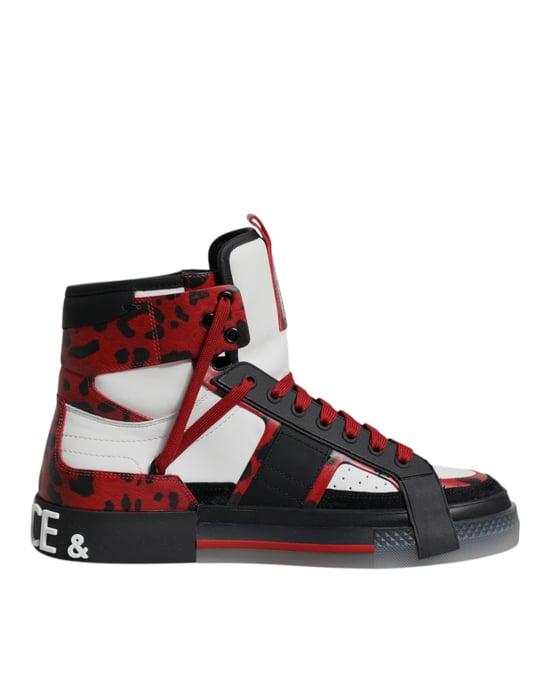 Dolce & Gabbana Mehrfarbige Leder High-Top Sneakers Schuhe - Image 1