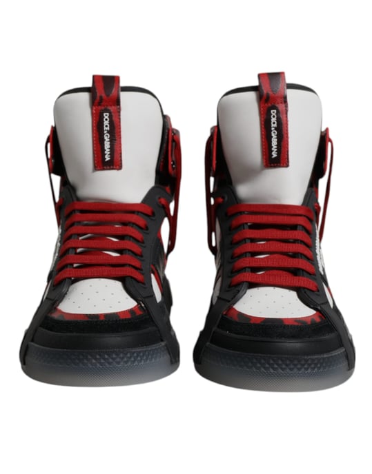 Dolce & Gabbana Mehrfarbige Leder High-Top Sneakers Schuhe - Image 2