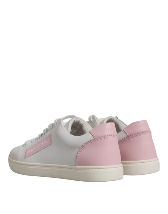 Dolce & Gabbana Weiße Klassische Kalbsleder Sneaker Schuhe - Image 4
