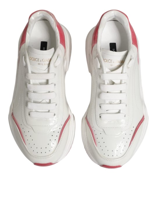 Dolce & Gabbana Weiße Rosa Daymaster Niedrigschuhe Sneakers - Image 3