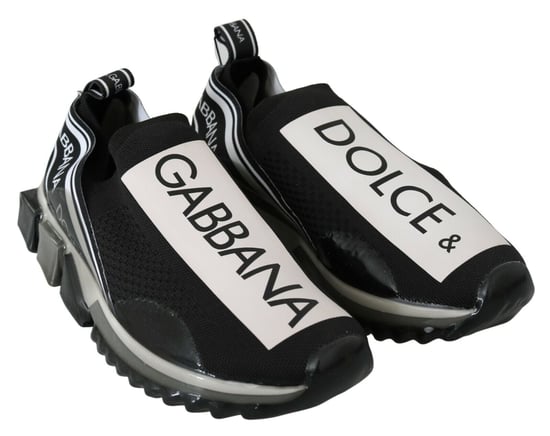 Dolce & Gabbana Black White SORRENTO Sport Stretch Sneakers - Image 2