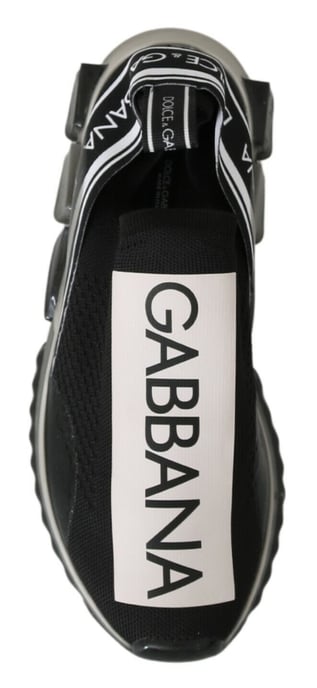 Dolce & Gabbana Black White SORRENTO Sport Stretch Sneakers - Image 5