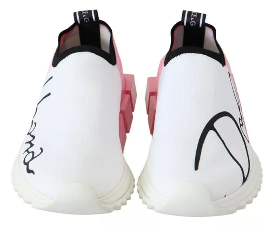 Dolce & Gabbana Pink White Logo Sorrento Sneakers Schuhe - Image 3
