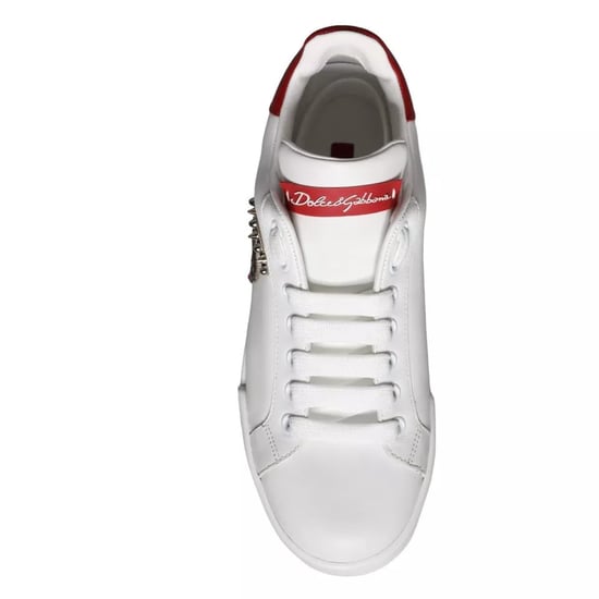 Dolce & Gabbana Weiße Patch Kalbsleder Nappa Portofino Sneaker Schuhe - Image 6