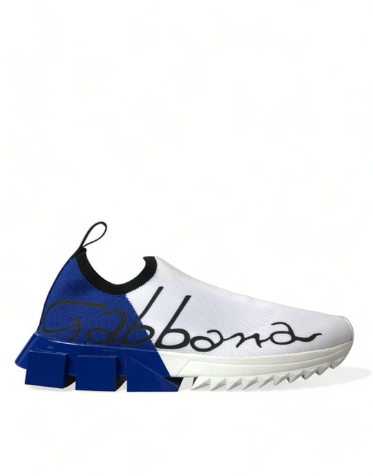 Dolce & Gabbana Weiße Blaue Sorrento Low Top Herren Freizeit Sneakers Schuhe - Image 1