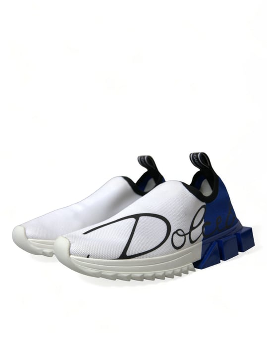 Dolce & Gabbana Weiße Blaue Sorrento Low Top Herren Freizeit Sneakers Schuhe - Image 3