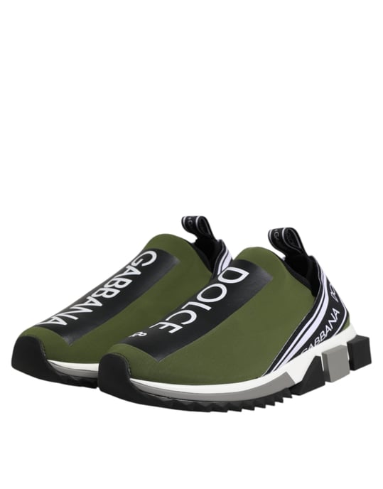 Dolce & Gabbana Grünes Logo Niedrigschnitt Sorrento Herren Sneaker Schuhe - Image 4