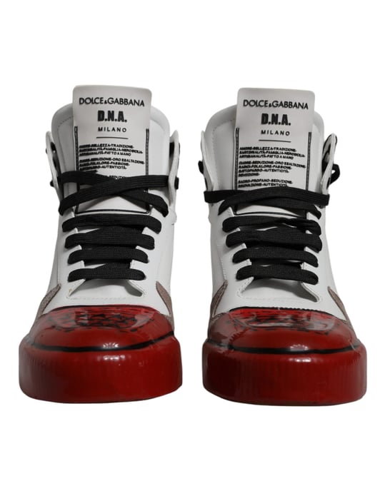 Dolce & Gabbana Mehrfarbige Leder High-Top Sneakers Schuhe - Image 2