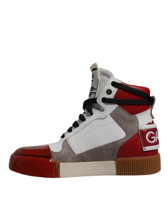 Dolce & Gabbana Mehrfarbige Leder High-Top Sneakers Schuhe - Image 5