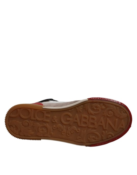Dolce & Gabbana Mehrfarbige Leder High-Top Sneakers Schuhe - Image 6