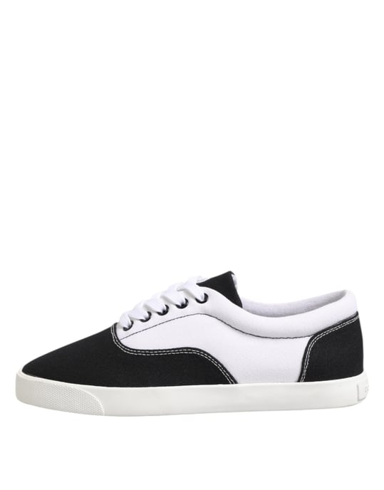 Dolce & Gabbana Schwarze Baumwollcanvas Schnürschuhe für Herren - Image 6