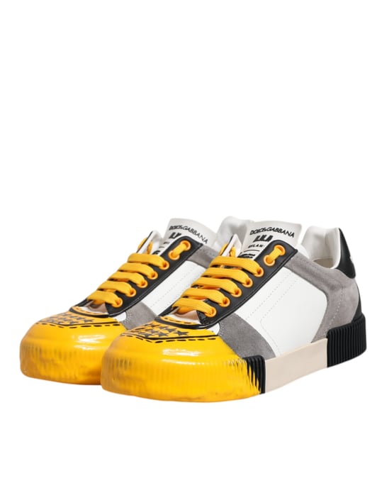Dolce & Gabbana Mehrfarbige Leder DNA Low Top Sneakers Schuhe - Image 4