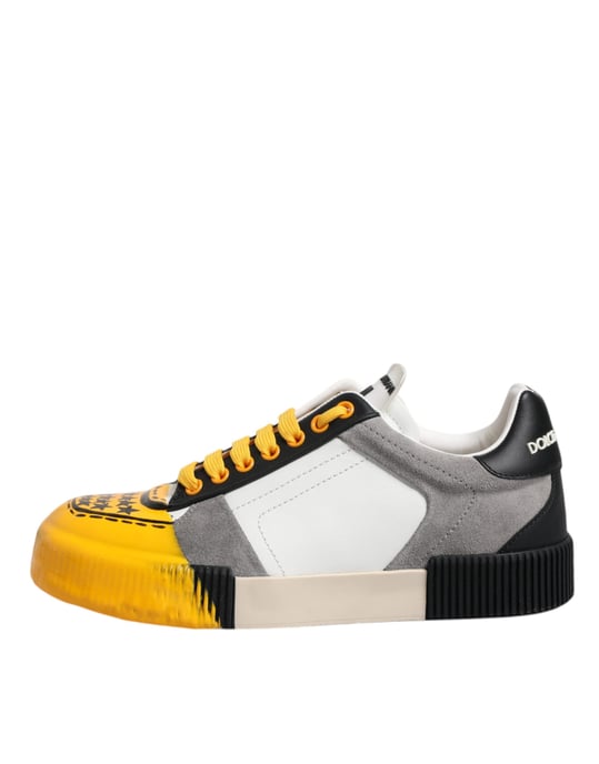 Dolce & Gabbana Mehrfarbige Leder DNA Low Top Sneakers Schuhe - Image 6