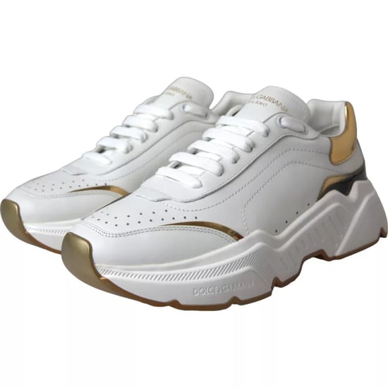 Dolce & Gabbana White Gold DAYMASTER Leder Sneakers Herren Schuhe - Image 2