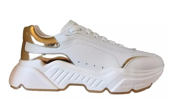 Dolce & Gabbana White Gold DAYMASTER Leder Sneakers Herren Schuhe - Image 5