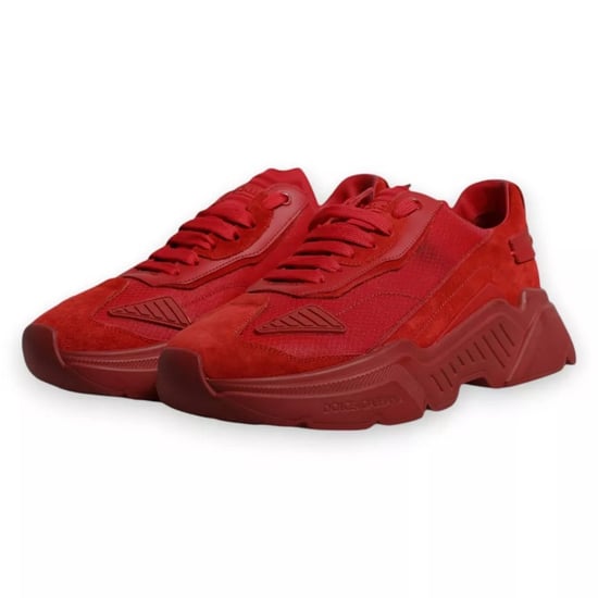 Dolce & Gabbana Rote Leder Daymaster Low Top Sneakers Schuhe - Image 3