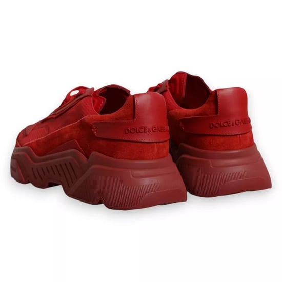 Dolce & Gabbana Rote Leder Daymaster Low Top Sneakers Schuhe - Image 4
